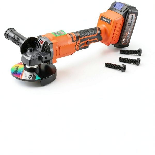 OUBA Cordless Angle Grinder 20V Orange 1xBattery 9500 RPM Metal Tool-5