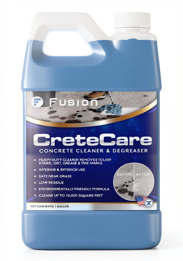 Concrete Cleaner Fusion CreteCare 128oz Oil & Grease Remover Garage-0
