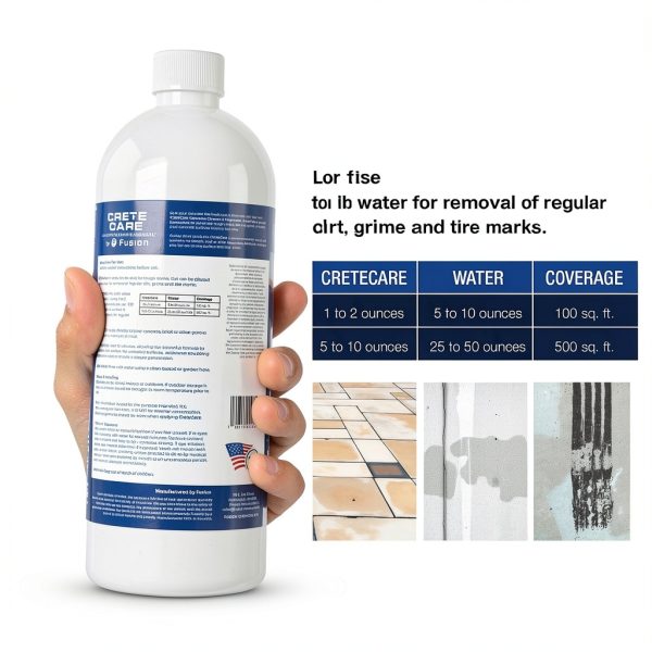 Concrete Cleaner Fusion CreteCare 128oz Oil & Grease Remover Garage-4