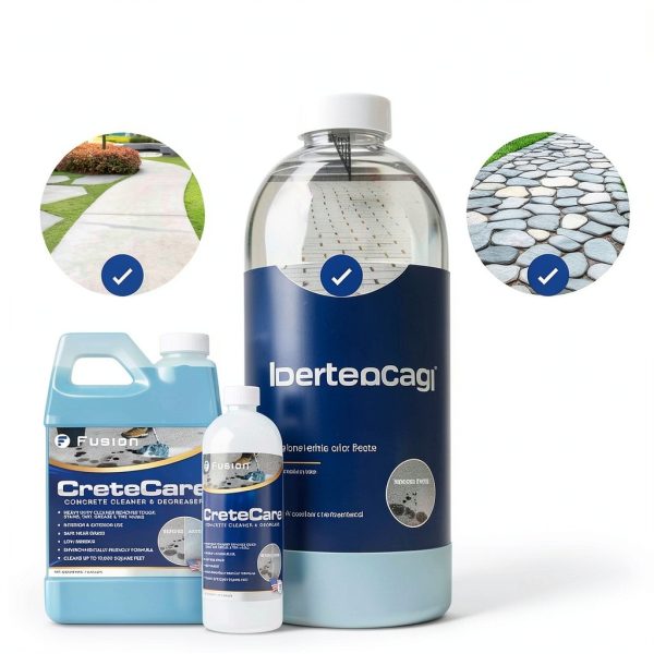 Concrete Cleaner Fusion CreteCare 128oz Oil & Grease Remover Garage-3